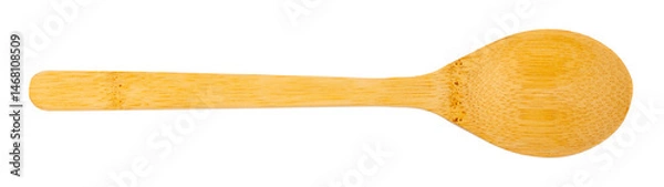 Obraz Table spoon made of bamboo isolated top view