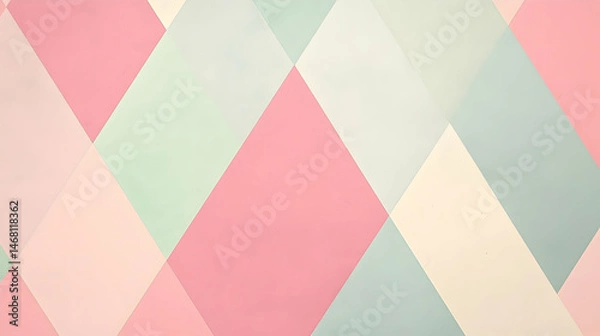 Fototapeta Pastel Diamond Array: A geometric composition of pastel rhombuses for backgrounds