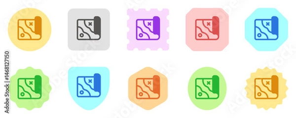Fototapeta Editable map, adventure, exploration vector icon. Video game, game elements. Part of a big icon set family. Perfect for web and app interfaces, presentations, infographics, etc