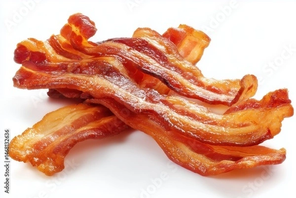 Fototapeta Crispy bacon strips offer delicious and savory treat breakfast adding flavor to any meal