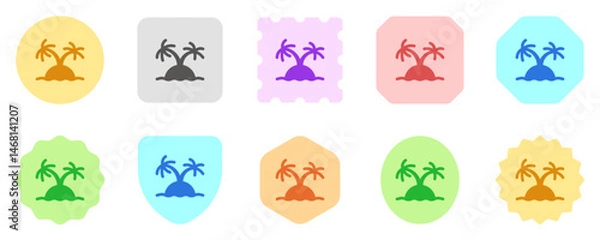 Fototapeta Editable tropical island vector icon. Part of a big icon set family. Perfect for web and app interfaces, presentations, infographics, etc