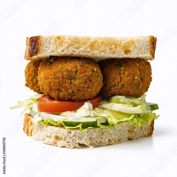 Fototapeta Delicious international sandwiches set isolated on white background - professional food images generated using AI