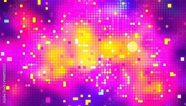 Fototapeta Abstract digital artwork with vibrant colors geometric shapes and pixelated mosaic like quality