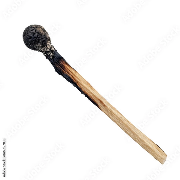 Fototapeta A burnt matchstick after being used