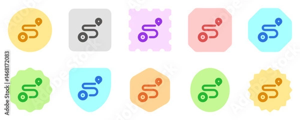 Fototapeta Editable route, location tracking vector icon. Map, location, navigation. Part of a big icon set family. Perfect for web and app interfaces, presentations, infographics, etc
