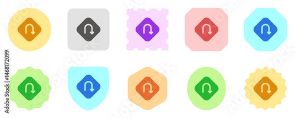 Fototapeta Editable u turn vector icon. Map, location, navigation. Part of a big icon set family. Perfect for web and app interfaces, presentations, infographics, etc