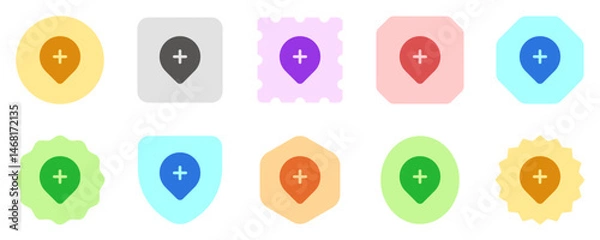 Fototapeta Editable add location vector icon. Map, location, navigation. Part of a big icon set family. Perfect for web and app interfaces, presentations, infographics, etc
