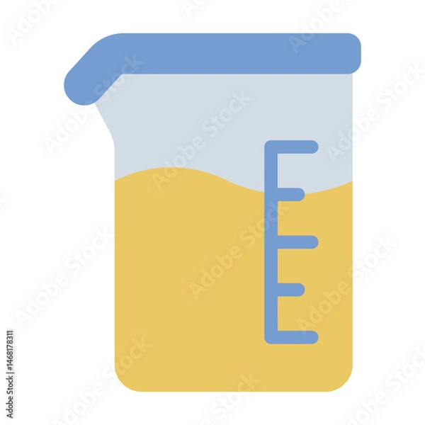 Obraz liquid jar flat icon for beaker experiment stem lab