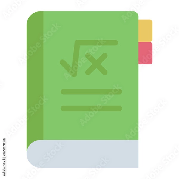 Obraz textbook flat icon with formula for math book stem subject