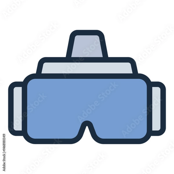Fototapeta goggles device filled line icon for vr headset stem learning