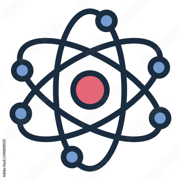 Obraz orbit electron filled line icon for atom stem science subject