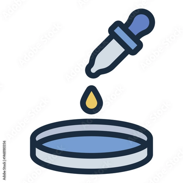Obraz dropper filled line icon with dish for stem experiment test