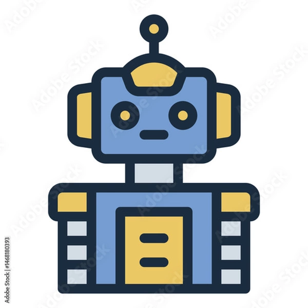 Fototapeta robotic machine filled line icon for stem robot technology