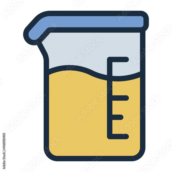 Fototapeta liquid jar filled line icon for beaker experiment stem lab