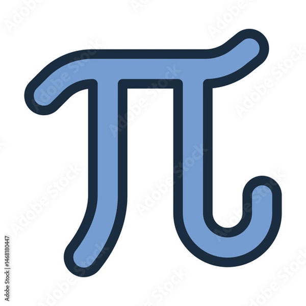 Obraz math symbol filled line icon for pi concept in stem subject
