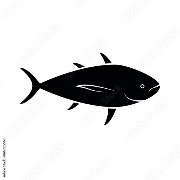 Obraz Tuna Fish Icon. Saltwater fish a part of the mackerel family. Seafood, Source of Animal Protein. 