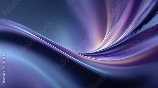 Fototapeta Smooth gradient waves in shades of purple and blue creating a modern abstract background.