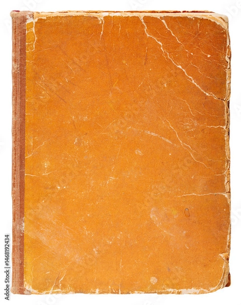 Obraz Vintage wrinkled brown hardcover book isolated top view