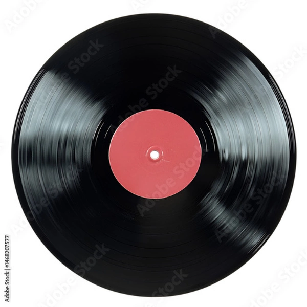 Fototapeta Vinyl Record Black and Red Music Analog Classic