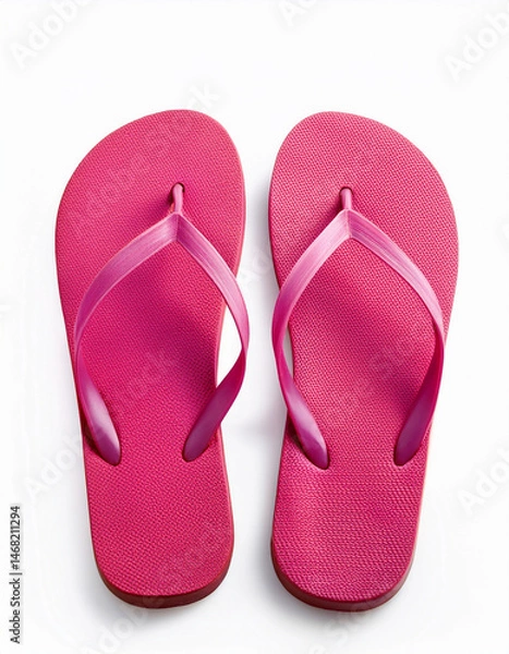 Obraz Pair of Flip-Flops on a White Background