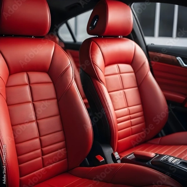 Obraz Luxurious Red Leather Car Seats