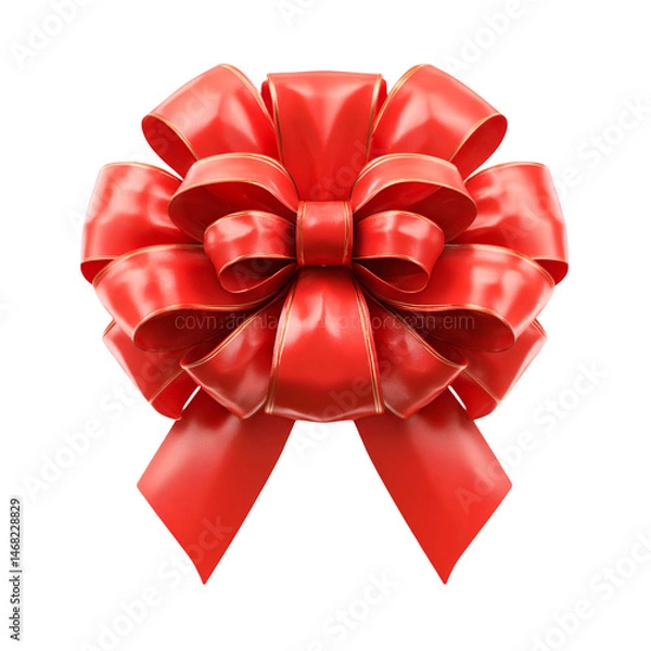 Fototapeta Festive Red Bow Elegant Gift Wrapping Celebration Joy