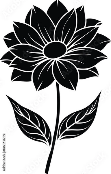 Fototapeta Floral Silhouette: Elegant silhouette of a delicate flower, capturing the simplicity and beauty of nature's artistry.
