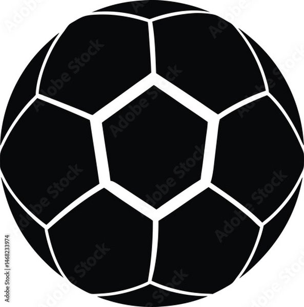 Fototapeta Soccer Ball Icon: A clean, graphic representation of a soccer ball, featuring the classic pentagonal and hexagonal panel design. Perfect for sports-related projects and designs.
