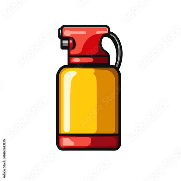 Fototapeta Fuel jug cartoon icon in a flat design style, simple outline, perfect for digital art and graphic projects