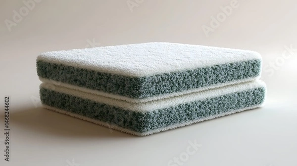 Fototapeta Stack Of Cleaning Sponges Textured Background Close Up Still Life Photo