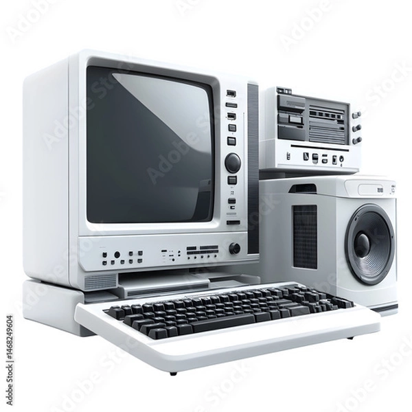 Fototapeta Realistic computers. 3D. Vector image --v 6.1 --s 750 --raw