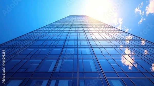 Fototapeta Modern skyscraper reaching for the sky