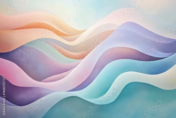 Fototapeta Abstract wavy layered color design.