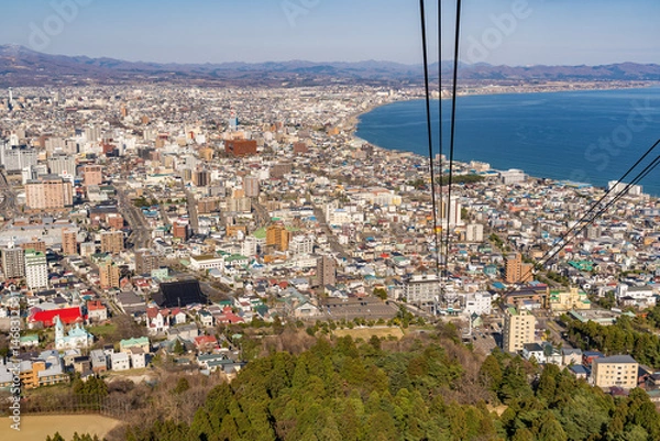 Obraz 函館山から見る快晴の函館風景