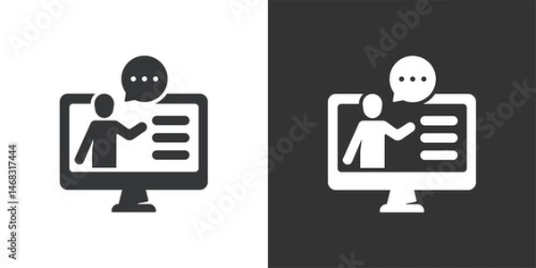 Fototapeta Online teaching icon. Solid glyph series icon