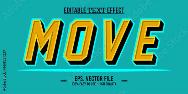 Fototapeta Move - Editable Wavy Colorful Striped Vector Text Effect