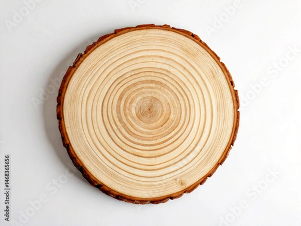 Fototapeta cross section of tree stump. wood, tree, food, isolated, white, dessert, texture, cake, nature, circle, brown, section, wooden, cut, chocolate, trunk, ring, sweet, pattern, round, plate, log, pie, sli