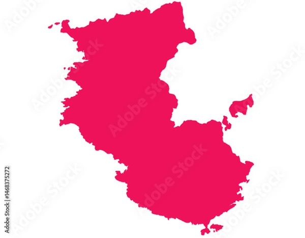 Fototapeta 和歌山県　地図　マゼンタ　イラスト