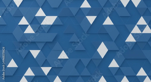 Fototapeta Clean Blue White Interlocking Triangles Seamless Flat Design Matte Pattern