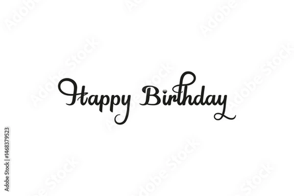 Fototapeta Happy birthday typography vector, heart, background, greeting in eps 10.