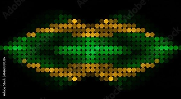 Fototapeta Symmetrical Green Gold Circles Mosaic Flat Design High Resolution