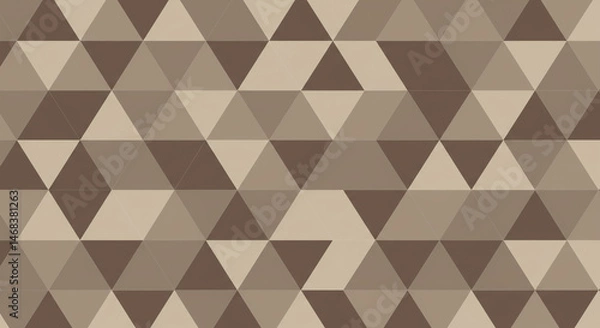 Fototapeta Symmetrical Beige Brown Interlocking Triangles Retro Vector Seamless Art