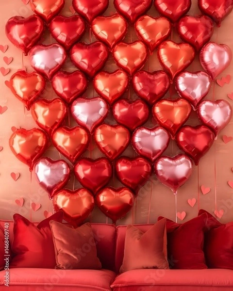 Obraz Heart Balloons and Cushions Decor