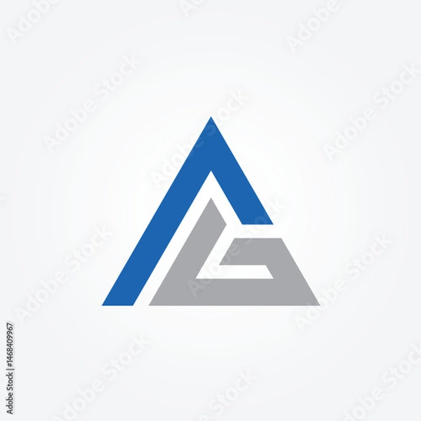 Obraz Letter AG Triangle initial logo icon design illustration