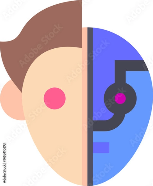 Obraz humanoid illustration on a white background     