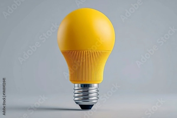 Obraz Yellow LED Light Bulb Modern Illumination Energy Efficient Lighting Home Decor Bright Idea