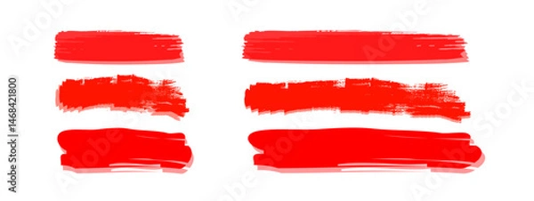 Obraz highlighter white background. set of paper banners. Red highlighters.  element vector