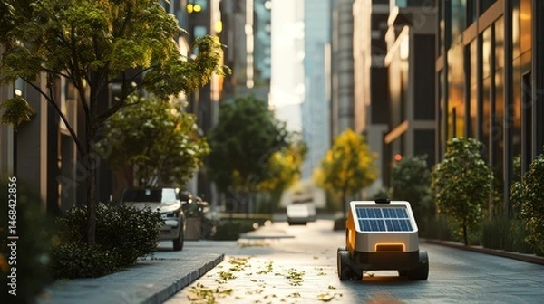 Obraz Autonomous Solar Robot in City Street