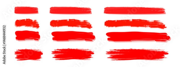 Obraz highlighter white background. set of paper banners. Red highlighters.  element vector