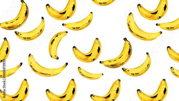 Obraz seamless watercolor banana pattern with white background. banana seamless background